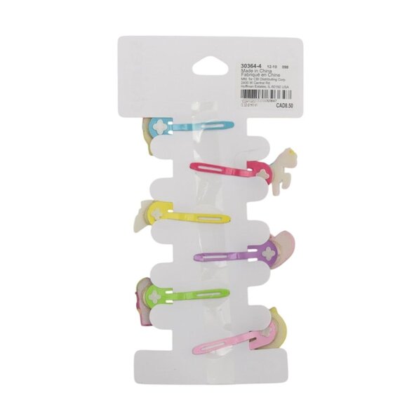 Claires Girls Glitter Hair Clips Set Ice Cream Unicorn Rainbow Heart Drink Donut - Picture 8 of 8